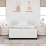 vidaXL Lit coffre avec matelas en crème - 140 x 200 cm - tissu velours