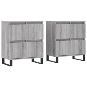 vidaXL Buffets 2 Pièces sonoma gris bois d'ingénierie