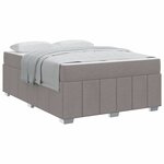 vidaXL Cadre de lit avec matelas Taupe 140 x 200 cm tissu