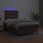 vidaXL Sommier à lattes de lit avec matelas et LED Marron 120x200 cm