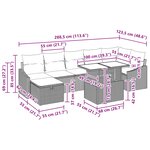 vidaXL Ensemble de canapé de jardin 8 Pièces Marron Poly rotin