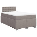 vidaXL Sommier à lattes de lit avec matelas taupe 120x190 cm tissu
