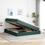 vidaXL Lit avec rangement et matelas Vert foncé 180 x 200 cm Velours