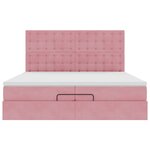 vidaXL Cadre de lit ottoman avec matelas rose 200x200 cm velours