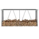 vidaXL Abri de stockage à bois Acier galvanisé 330x84x152cm Anthracite