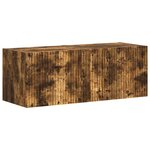 vidaXL Meuble TV mural 2 Pièces Chêne fumé 60 x 31 x 29.5 cm