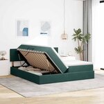 vidaXL Lit de Rangement avec matelas Vert foncé 100 x 200 cm