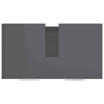 vidaXL Armoire de salle de bain Gris brillant 60x33x61 cm Aggloméré