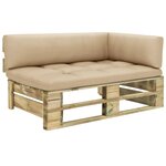 vidaXL Canapé d'angle palette de jardin vert bois de pin imprégné