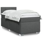 vidaXL Sommier à lattes de lit et matelas Gris foncé 90x190 cm Tissu