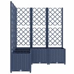 vidaXL Jardinière avec treillis bleu gris 120x120x136 cm PP