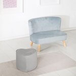 Roba pouf en forme de cœur pour enfants gris argenté