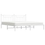 vidaXL Cadre de lit métal sans matelas et tête de lit blanc 200x200 cm