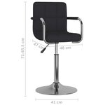 vidaXL Tabouret de bar Noir Tissu