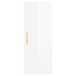vidaXL Buffet haut Blanc brillant 34 5x34x180 cm Bois d'ingénierie