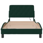 vidaXL Cadre de lit avec LED sans matelas vert foncé 100x200cm velours
