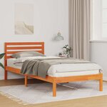 vidaXL Cadre de lit Marron cire 80 x 220 cm Bois massif en pin