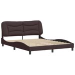 vidaXL Cadre de lit sans matelas Hvar marron foncé 160x200 cm tissu