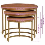 vidaXL Tables basses gigognes 3 Pièces Bois de mangue massif et acier