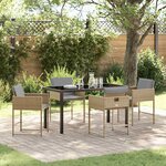 vidaXL Ensemble de salle à manger pour jardin 5 Pièces Beige Poly rotin