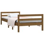 vidaXL Cadre de lit sans matelas marron miel 75x190 cm bois pin massif