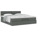 VidaXL Cadre de lit ottoman avec matelas gris foncé 160x200cm tissu