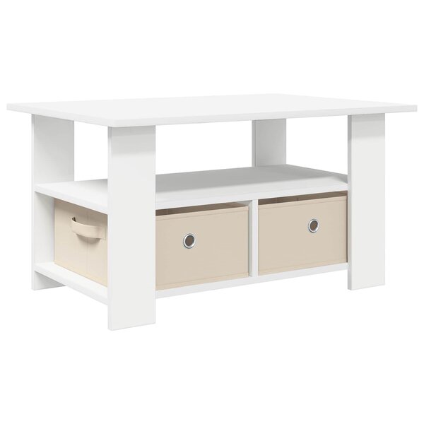 vidaXL Table basse Blanc 77 x 55 x 42 cm Bois d'ingénierie