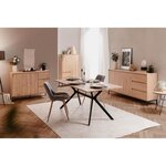 Table à manger ONEX - chêne artisan et noir - 180 x 90 x 75 cm - jusqu'à 10 personnes