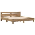 vidaXL Cadre de lit Chêne artisanal 180 x 200 cm Bois d'ingénierie