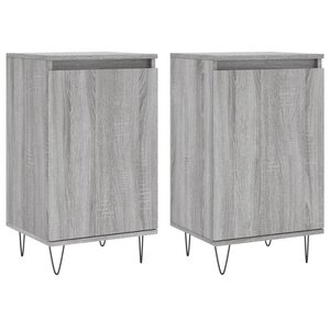 vidaXL Buffets 2 Pièces sonoma gris 40x35x70 cm bois d'ingénierie