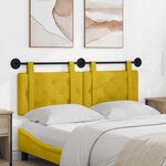 vidaXL Tête de lit suspendue Jaune Velours