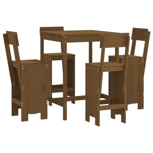 vidaXL Ensemble de bar de jardin 5 Pièces marron miel bois de pin massif