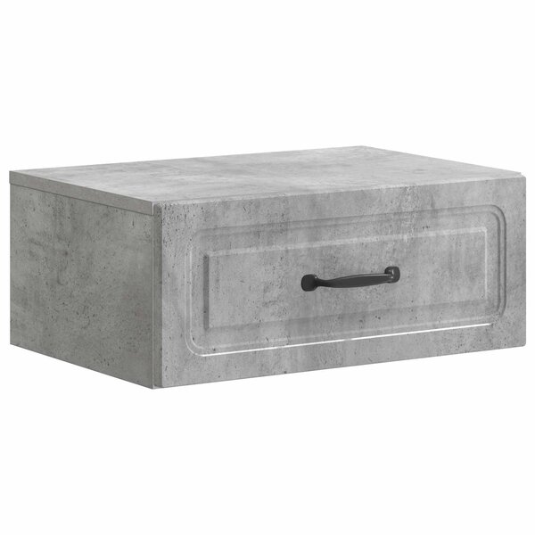 vidaXL Cabinet de chevet mural Gris béton 49 x 34 5 x 20 cm