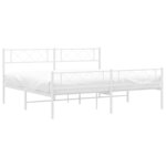 vidaXL Cadre de lit métal sans matelas et pied de lit blanc 193x203 cm