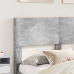 vidaXL Cadre de lit avec rangement et tête de lit Gris béton