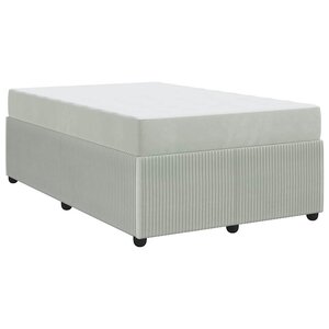 vidaXL Cadre de lit avec matelas Gris clair 120 x 190 cm tissu