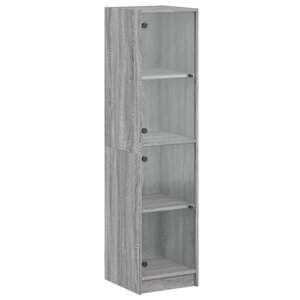 vidaXL Buffet avec portes en verre sonoma gris 35x37x142 cm