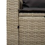 vidaXL Salon de jardin 5 Pièces coussins empilable gris clair polyrotin