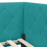 vidaXL Cadre de lit d'angle Turquoise 90 x 190 cm Velours
