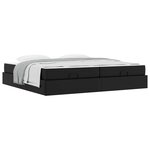 vidaXL Cadre de lit avec matelas avec matelas 2 Pièces Noir PVC