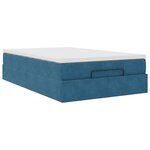 vidaXL Cadre de lit ottoman avec matelas bleu foncé 120x200 cm velours