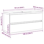 vidaXL Cabinet de lavabo avec évier intégré Chêne noir Bois d'ingénierie