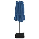 vidaXL Parasol de jardin à double tête avec LED bleu azuré 449x265 cm