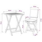 vidaXL Ensemble bistrot 3 pc Huile Naturelle Bois d'Acacia Massif
