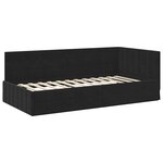 vidaXL Cadre de lit d'angle avec tête de lit Noir 100 x 200 cm Velours