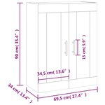 vidaXL Armoire murale sonoma gris 69 5x34x90 cm