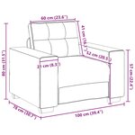 vidaXL Fauteuil Gris foncé 60 cm Tissu