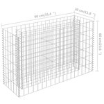 Vidaxl lit surélevé à gabion acier galvanisé 90x30x60 cm
