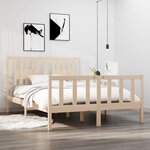 vidaXL Cadre de lit bois massif 135x190 cm double