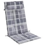 vidaXL Coussins de chaise à dossier haut lot de 6 carreaux gris